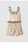 Σετ σορτς με μπλουζάκι  για κορίτσια EBITA 266068 μπεζ
