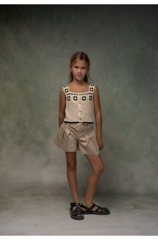 Σετ σορτς με μπλουζάκι  για κορίτσια EBITA 266068 μπεζ
