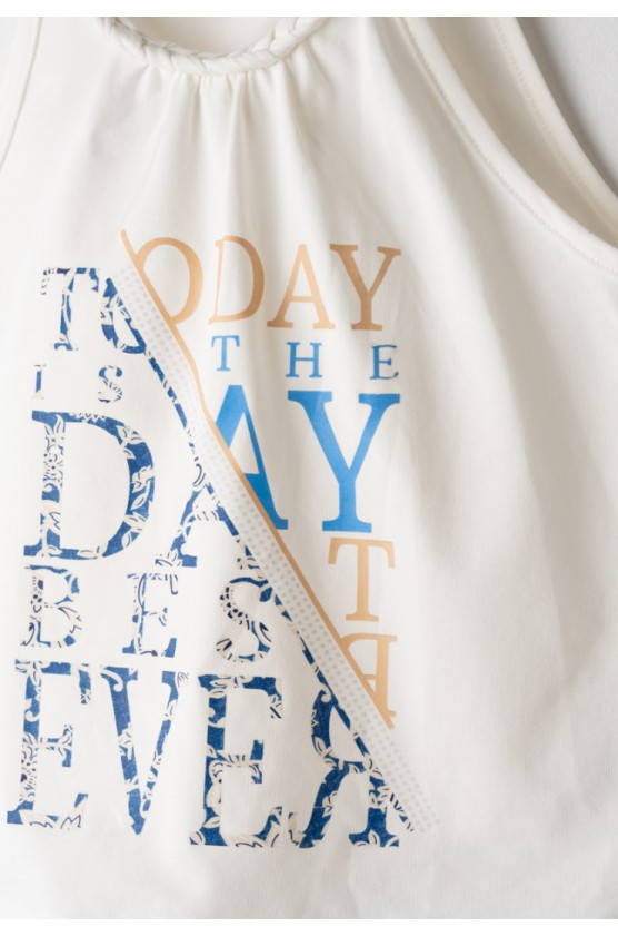 Σετ μπλουζάκι με σορτς για κορίτσια EBITA 266071 λευκό-μπλε