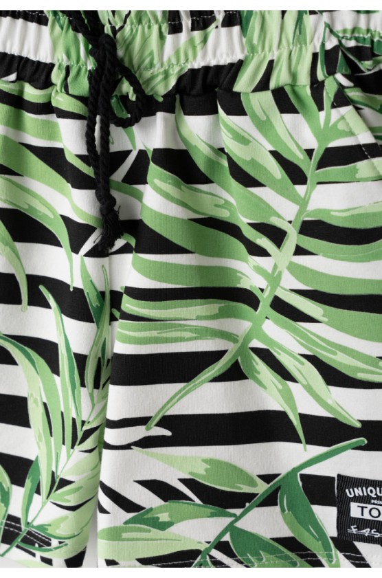 Σετ strapless crop top με σορτς για κορίτσια EBITA 266075 μαύρο-πράσινο