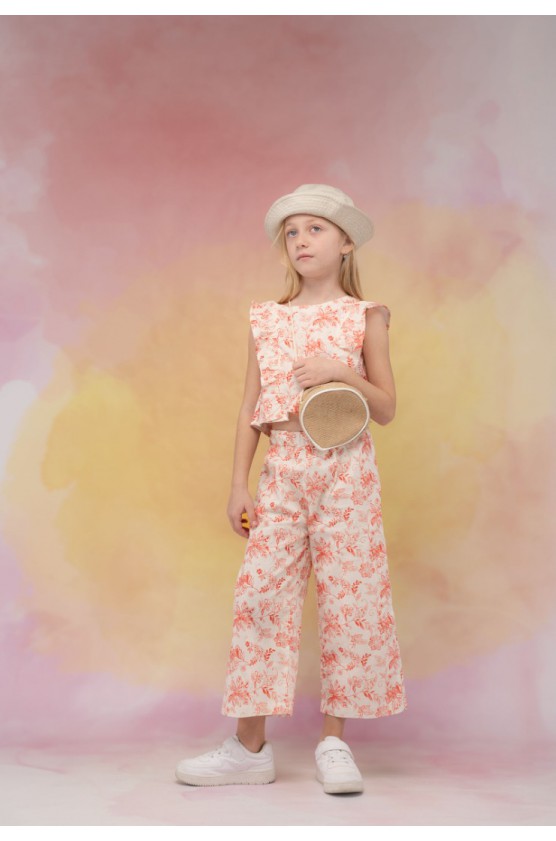 Σετ μπλούζα  με παντελόνα και τσαντάκι για κορίτσια EBITA 266203 λευκό