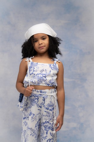 Σετ μπλούζα  με παντελόνα και τσαντάκι για κορίτσια EBITA 266205 λευκό