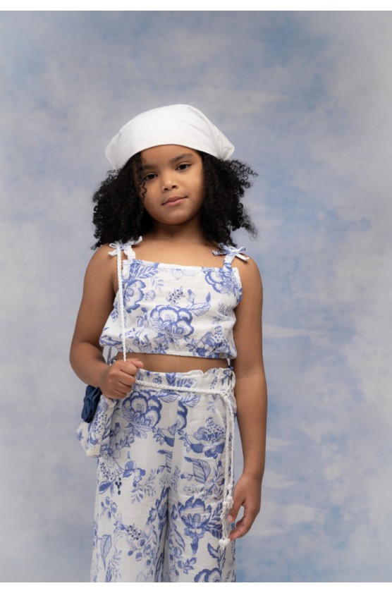 Σετ μπλούζα  με παντελόνα και τσαντάκι για κορίτσια EBITA 266205 λευκό