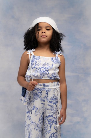 Σετ μπλούζα  με παντελόνα και τσαντάκι για κορίτσια EBITA 266205 λευκό