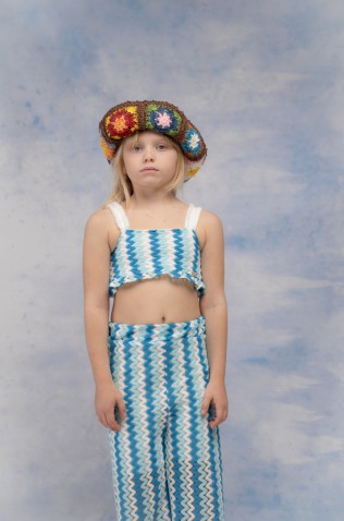 Σετ μπλούζα  με παντελόνα πλεκτή για κορίτσια EBITA 266206 γαλάζιο