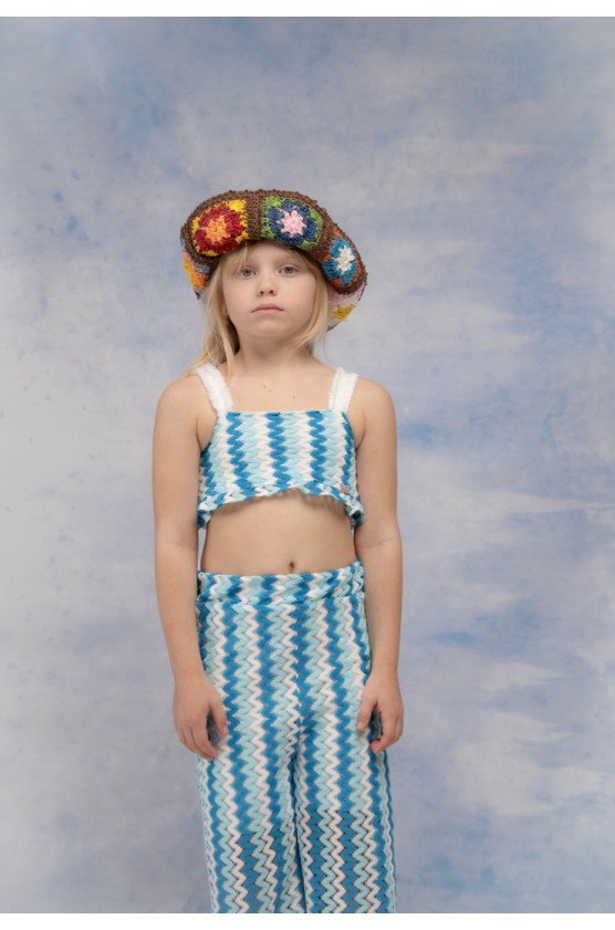 Σετ μπλούζα  με παντελόνα πλεκτή για κορίτσια EBITA 266206 γαλάζιο