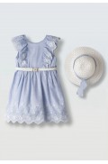 Σετ Φόρεμα με καπέλο για μικρά κορίτσια EBITA 266208 γαλάζιο