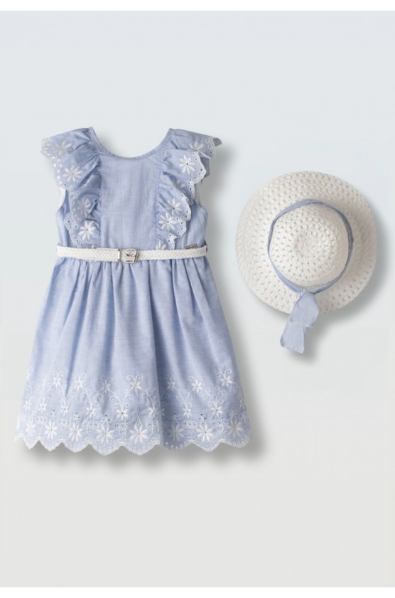 Σετ Φόρεμα με καπέλο για μικρά κορίτσια EBITA 266208 γαλάζιο