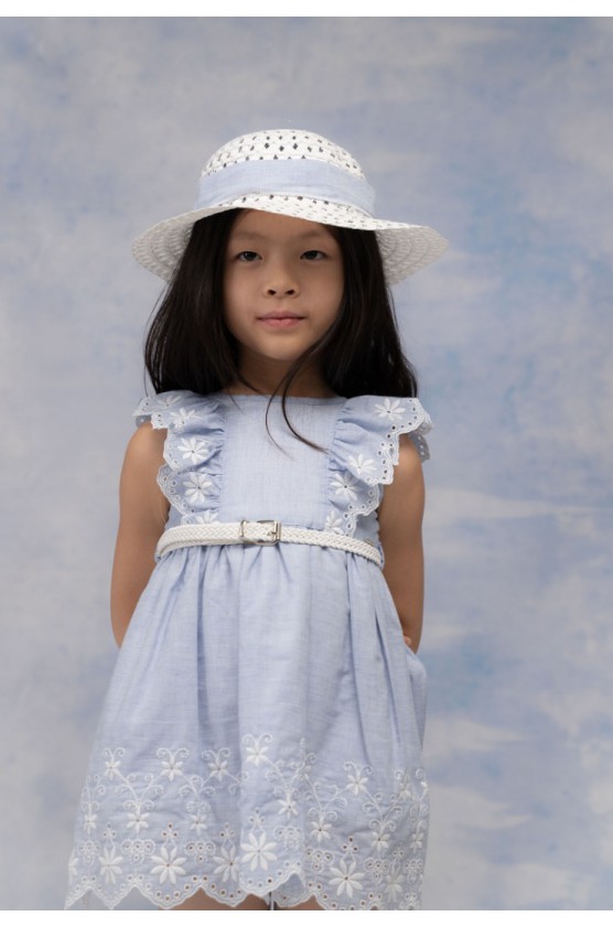 Σετ Φόρεμα με καπέλο για μικρά κορίτσια EBITA 266208 γαλάζιο