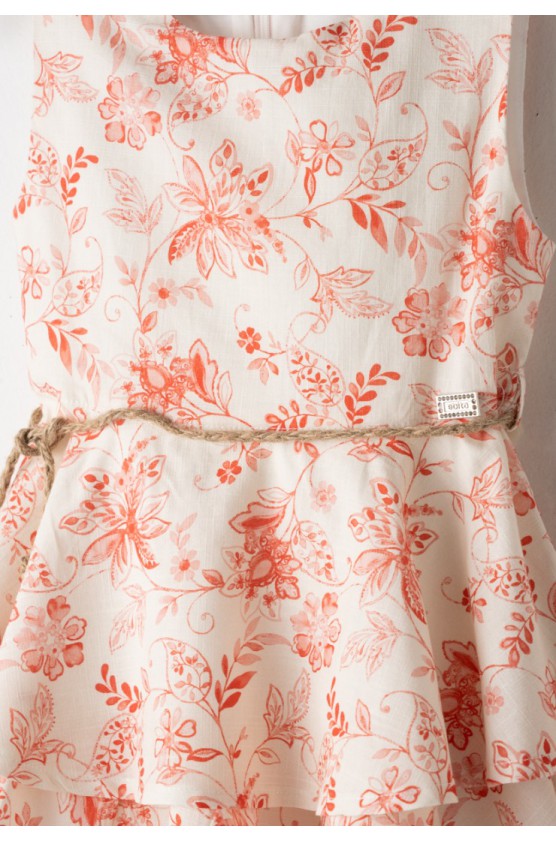 Φόρεμα  για μικρά κορίτσια EBITA 266209 εκρού-κόκκινο