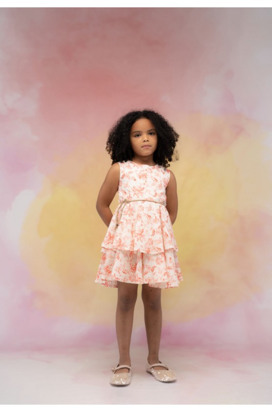 Φόρεμα  για μικρά κορίτσια EBITA 266209 εκρού-κόκκινο