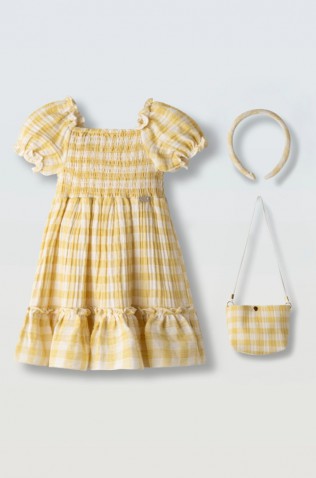 Φόρεμα  για μικρά κορίτσια EBITA 266211 κίτρινο
