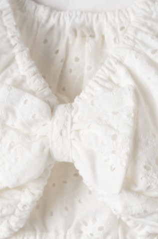 Σετ μπλούζα και σορτσάκι τζιν για μικρά κορίτσια EBITA 266215 λευκό