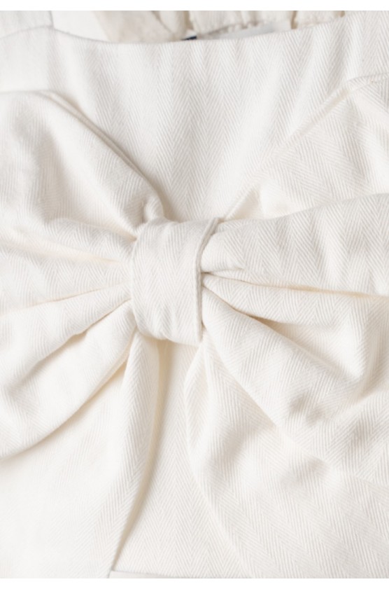 Σετ μπλούζα crop και σορτσάκι για μικρά κορίτσια EBITA 266220  λευκό