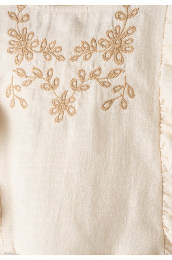 Σετ μπλούζα  με παντελόνα και τσαντάκι για κορίτσια EBITA 266223 εκρού