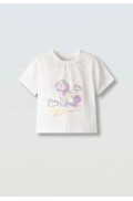 Μπλούζα  κοντομάνικη για μικρά κορίτσια EBITA 266229 Κρεμ