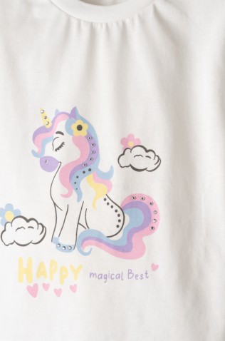 Μπλούζα  κοντομάνικη για μικρά κορίτσια EBITA 266229 Κρεμ