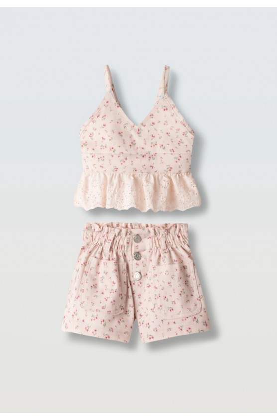 Σετ μπλούζα και σορτσάκι για μικρά κορίτσια EBITA 266230 ροζ
