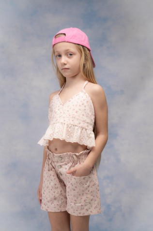 Σετ μπλούζα και σορτσάκι για μικρά κορίτσια EBITA 266230 ροζ 