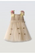 Φόρεμα με τούλι για μικρά κορίτσια EBITA 266232 μπεζ