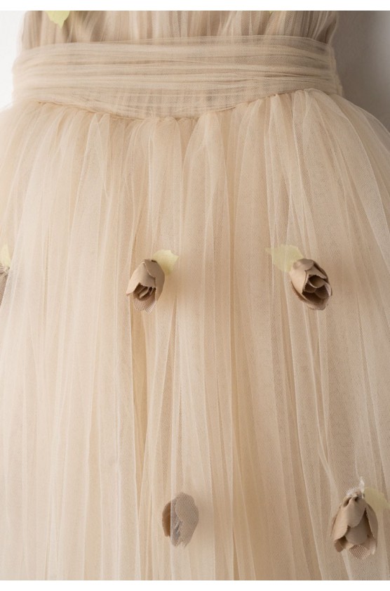 Φόρεμα με τούλι για μικρά κορίτσια EBITA 266232 μπεζ