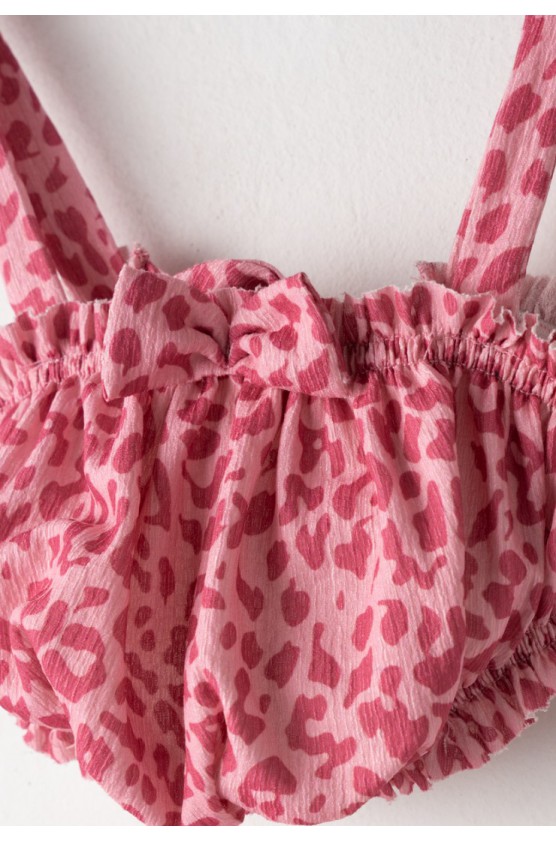 Σετ μπλούζα αμάνικη με σορτς για μικρά κορίτσια EBITA 266238 ροζ- φούξια