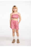 Σετ μπλούζα αμάνικη με σορτς για μικρά κορίτσια EBITA 266238 ροζ- φούξια