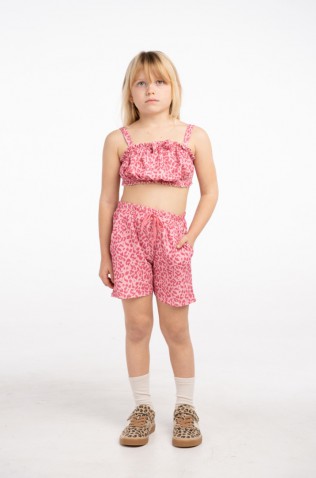 Σετ μπλούζα αμάνικη με σορτς για μικρά κορίτσια EBITA 266238 ροζ- φούξια