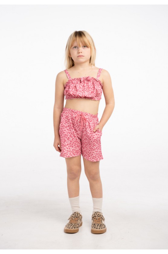 Σετ μπλούζα αμάνικη με σορτς για μικρά κορίτσια EBITA 266238 ροζ- φούξια