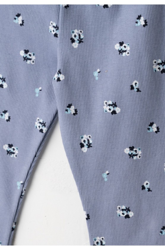 Σετ μπλούζα  με κολάν καμπάνα για κορίτσια EBITA 266249 λευκό- γαλάζιο