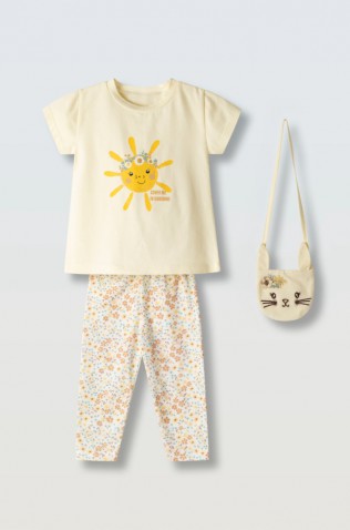 Σετ μπλούζα  με κολάν κάπρι για κορίτσια EBITA 266250 κίτρινο