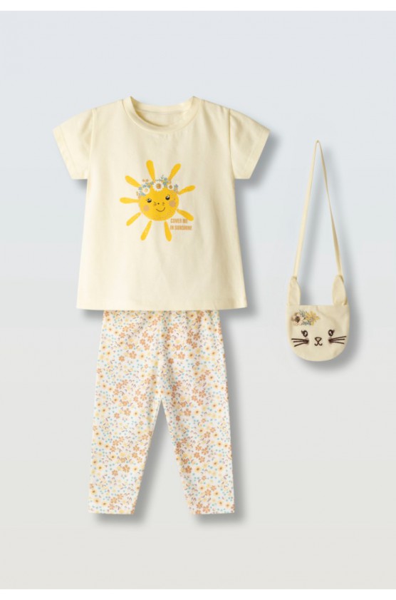 Σετ μπλούζα  με κολάν κάπρι για κορίτσια EBITA 266250 κίτρινο
