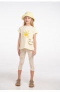 Σετ μπλούζα  με κολάν κάπρι για κορίτσια EBITA 266250 κίτρινο