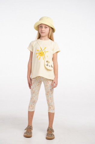 Σετ μπλούζα  με κολάν κάπρι για κορίτσια EBITA 266250 κίτρινο