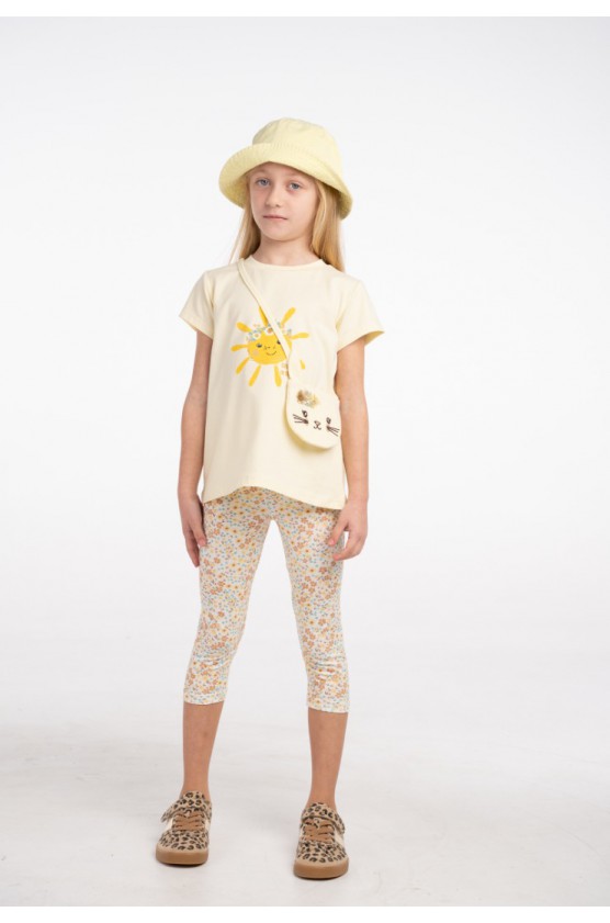 Σετ μπλούζα  με κολάν κάπρι για κορίτσια EBITA 266250 κίτρινο