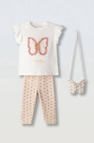 Σετ μπλούζα  με κολάν και τσαντάκι για κορίτσια EBITA 266251 λευκό