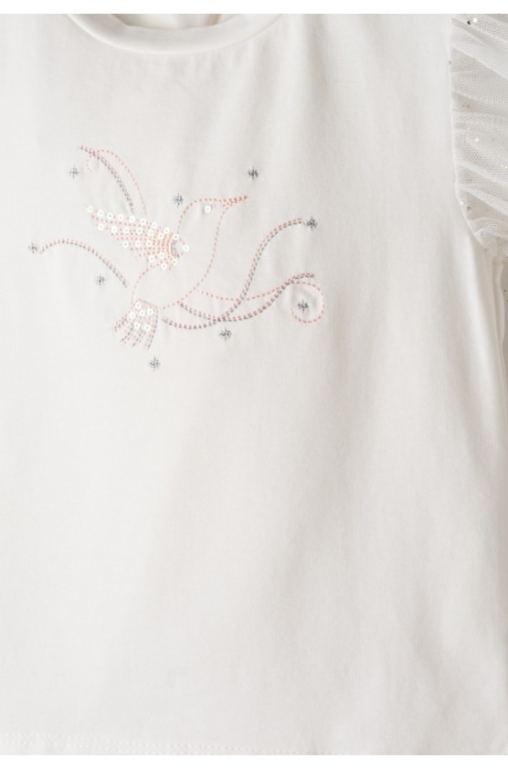 Σετ μπλούζα  με κολάν κάπρι για κορίτσια EBITA 266253 λευκό -ροζ