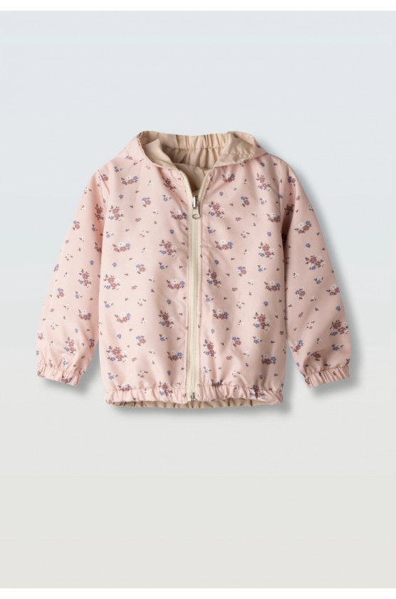 Μπουφάν αντιανεμικό 2 όψεων  για  μικρά κορίτσια EBITA 266255 μπεζ- ροζ