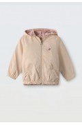 Μπουφάν αντιανεμικό 2 όψεων  για  μικρά κορίτσια EBITA 266255 μπεζ- ροζ