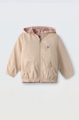 Μπουφάν αντιανεμικό 2 όψεων  για  μικρά κορίτσια EBITA 266255 μπεζ- ροζ