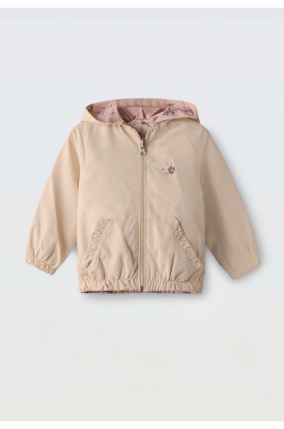 Μπουφάν αντιανεμικό 2 όψεων  για  μικρά κορίτσια EBITA 266255 μπεζ- ροζ