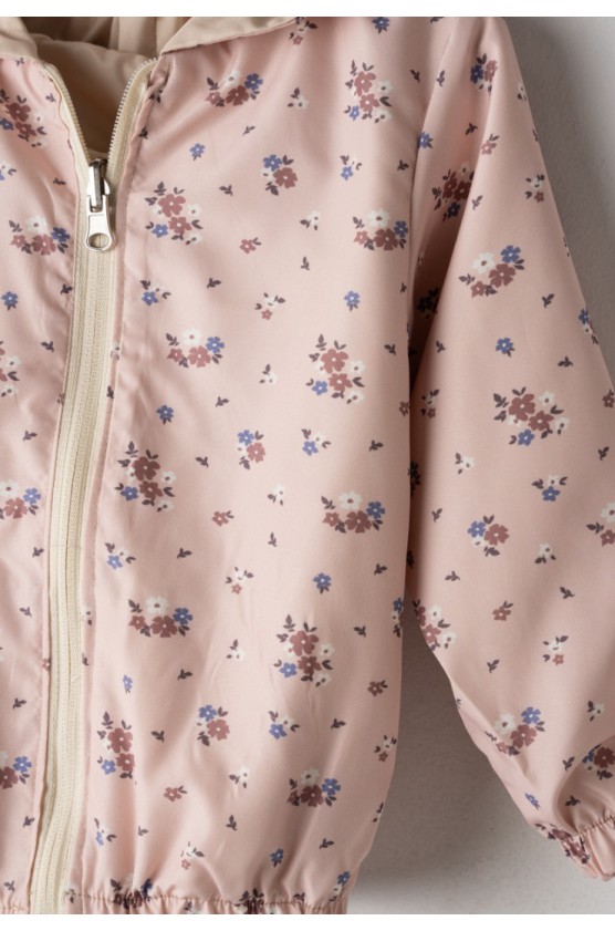 Μπουφάν αντιανεμικό 2 όψεων  για  μικρά κορίτσια EBITA 266255 μπεζ- ροζ