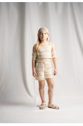 Σετ μπλούζα  και σορτσάκι για μικρά κορίτσια EBITA 266257 μπεζ- χρυσό