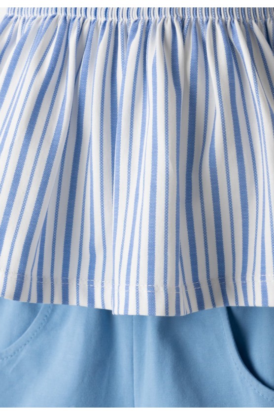 Σετ μπλούζα αμάνικη με σορτς για μικρά κορίτσια EBITA 266261 γαλάζιο