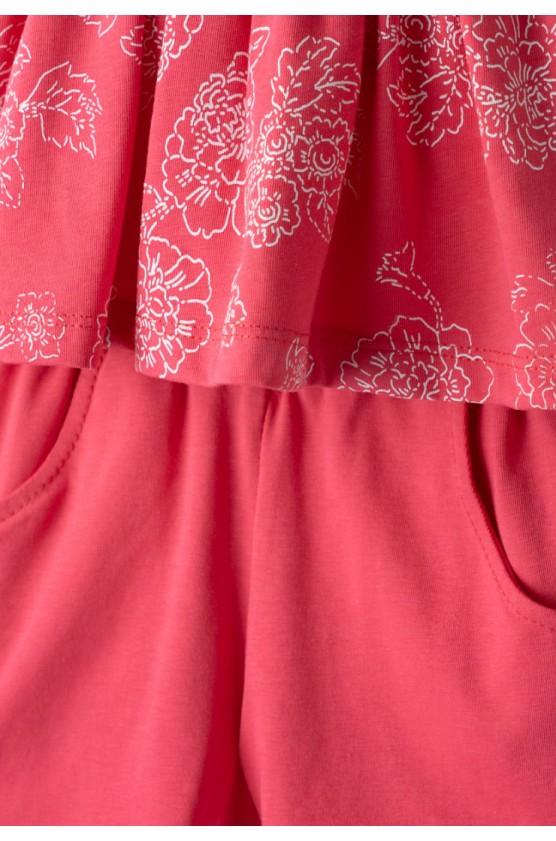 Σετ μπλούζα αμάνικη με σορτς για μικρά κορίτσια EBITA 266262 φούξια