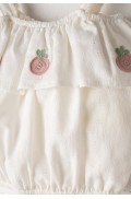 Σετ μπλουζάκι αμάνικο και σορτσάκι τζιν για μικρά κορίτσια EBITA 266265 λευκό