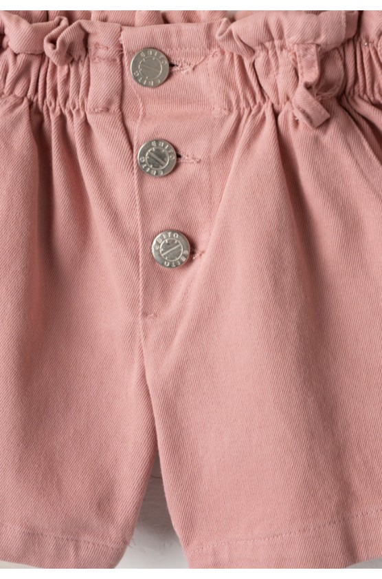 Σετ μπλουζάκι αμάνικο και σορτσάκι τζιν για μικρά κορίτσια EBITA 266265 λευκό