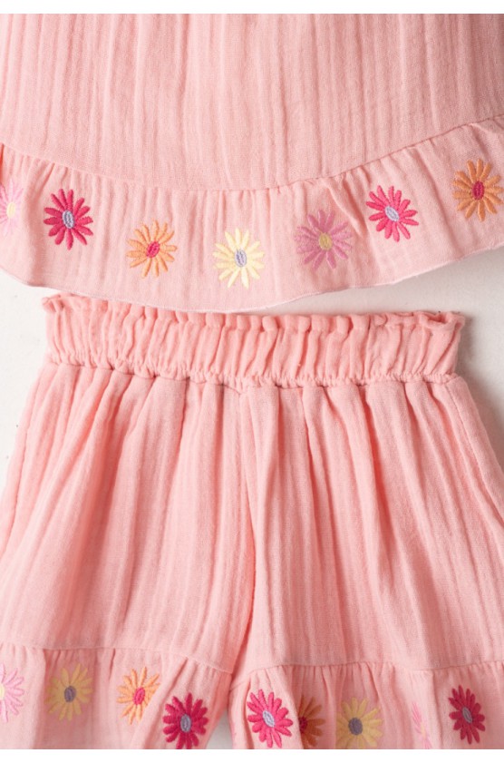 Σετ μπλούζα και σορτσάκι για μικρά κορίτσια EBITA 266274  κοραλί