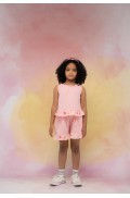 Σετ μπλούζα και σορτσάκι για μικρά κορίτσια EBITA 266274  κοραλί