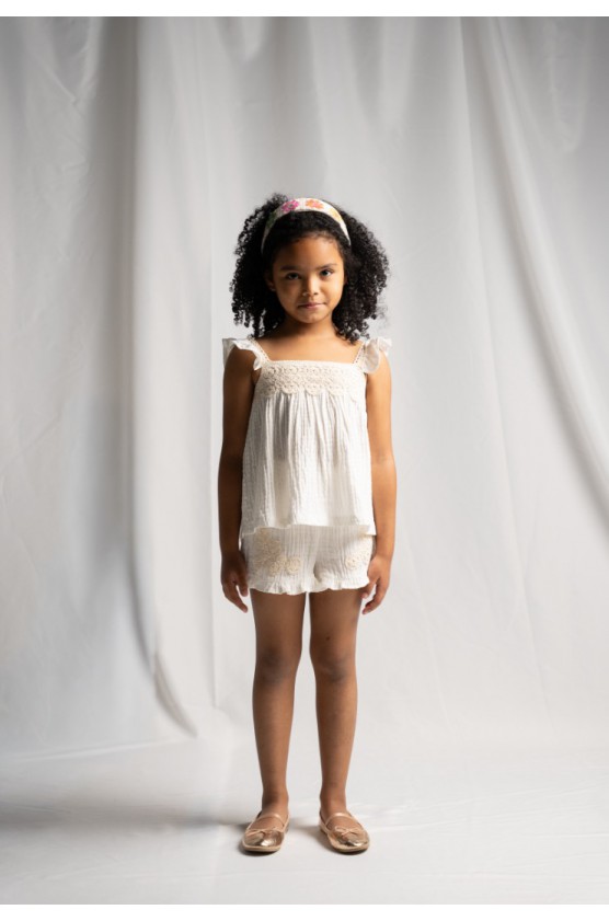 Σετ μπλούζα  και σορτσάκι για μικρά κορίτσια EBITA 266275 μπεζ